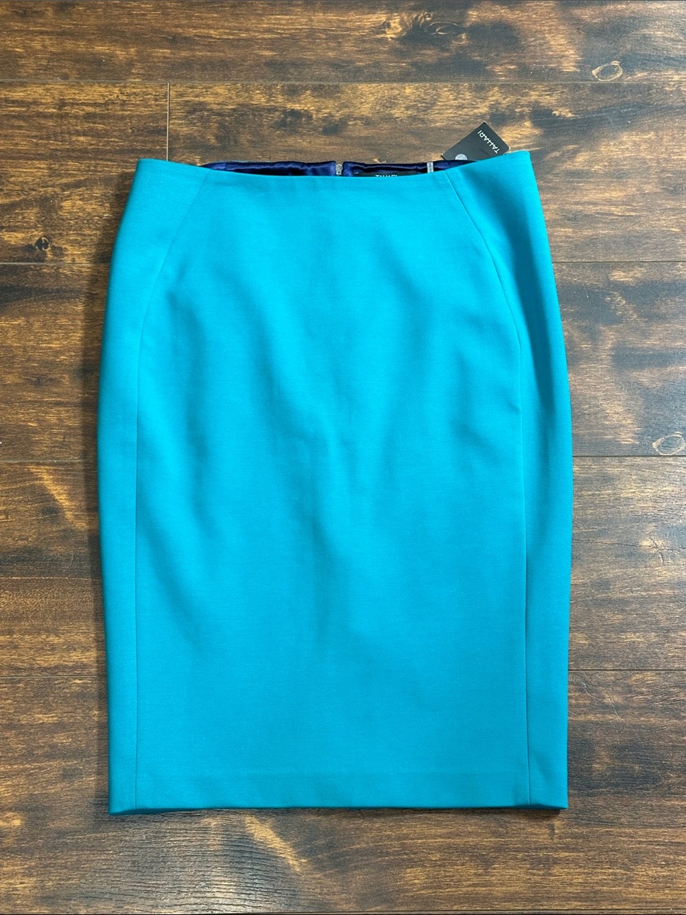 Tahari Teal Pencil Skirt Size 4 NWT Full Zip Back 💎✨